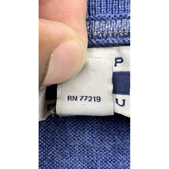 Joseph Abboud Sweater Mens Size XL Blue Merino Wool Blend V- Neck Pullover - Picture 10 of 14